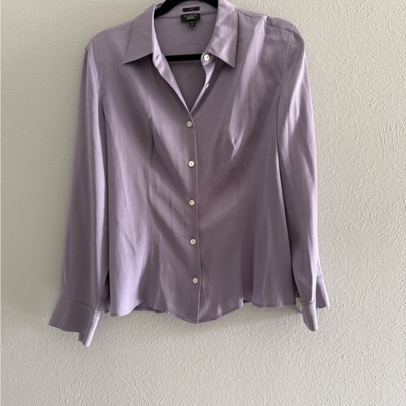 Talbots Tops - Talbots. Lilac Silk-Blend Button Front Shirt. PTP 22”. Length 23”